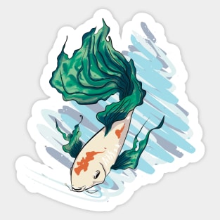 Green Betta Fish Sticker